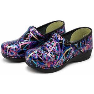 Dansko XP 2.0 Womens 9 Black Nursing Clogs Slip Resistant Work Ribbon Patent